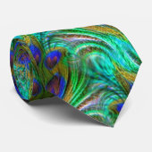ピーコックフェザースワール抽象芸術アクアグリーンタイ ネクタイ (ロール)