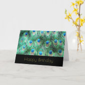 ピーコックフェザーズエキゾチック野生水カラー誕生日 カード (黄色い花)