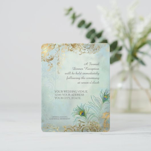 ピーコックフェザーズエレガントウェディングディナー披露宴 招待状 (スタンド正面)