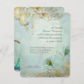 ピーコックフェザーズエレガントウェディングディナー披露宴 招待状 (正面/裏面)