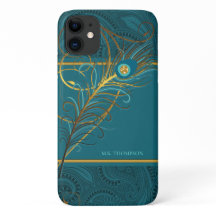 ピーコックフェザーズオンティール（緑がかった色）ペイズリー