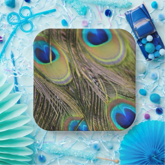 ピーコックフェザーズカウアイハワイ ペーパープレート (パーティー)