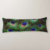 ピーコックフェザーズブルーティール(緑がかった色)写真アクセントピル ボディピロー (裏面)