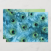 ピーコックフェザーターコイズグリーン 招待状 (正面/裏面)