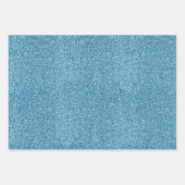 ピーコックフェザーターコイズブルーグリッター ラッピングペーパーシート (正面2)