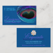 ピーコックフェザーダマスクブルービジネスカード 名刺 (正面/裏面)