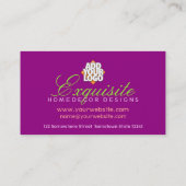 ピーコックフェザーダマスクホットピンクビジネスカード 名刺 (裏面)