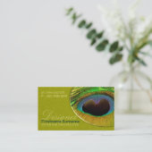 ピーコックフェザーダマスクホームデコーデザイナー 名刺 (スタンド正面)