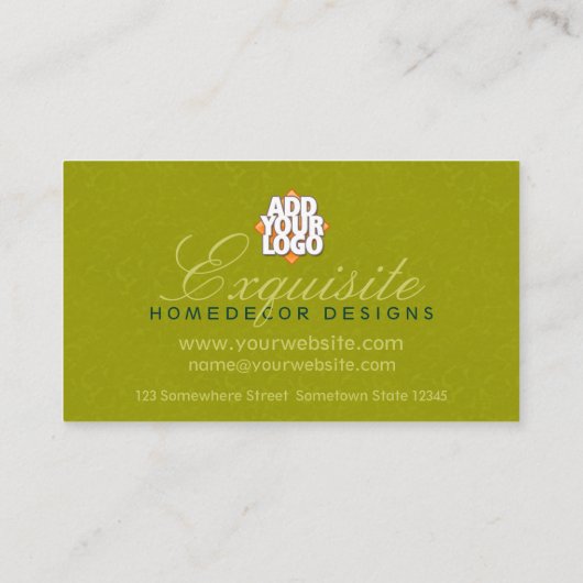 ピーコックフェザーダマスクホームデコーデザイナー 名刺 (裏面)