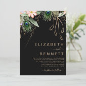 ピーコックフェザーダーク結婚式招待状 招待状 (スタンド正面)