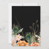 ピーコックフェザーダーク結婚式招待状 招待状 (裏面)