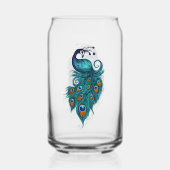 ピーコックフェザーティール（緑がかった色）ピーコック ガラス缶 (裏面)