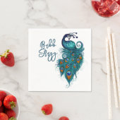 ピーコックフェザーティール（緑がかった色）ピーコック スタンダードカクテルナプキン (インサイチュ)