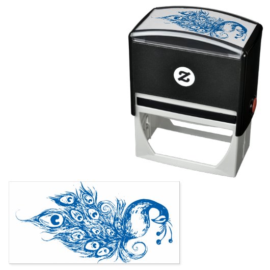 ピーコックフェザーティール(緑がかった色)ピーコック セルフインキングスタンプ (インサイチュ)