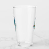 ピーコックフェザーティール（緑がかった色）ピーコック タンブラーグラス (右)