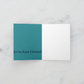 ピーコックフェザーティール(緑がかった色)ピーコック ノートカード (内部)