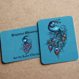 ピーコックフェザーティール（緑がかった色）ピーコック ノートカード