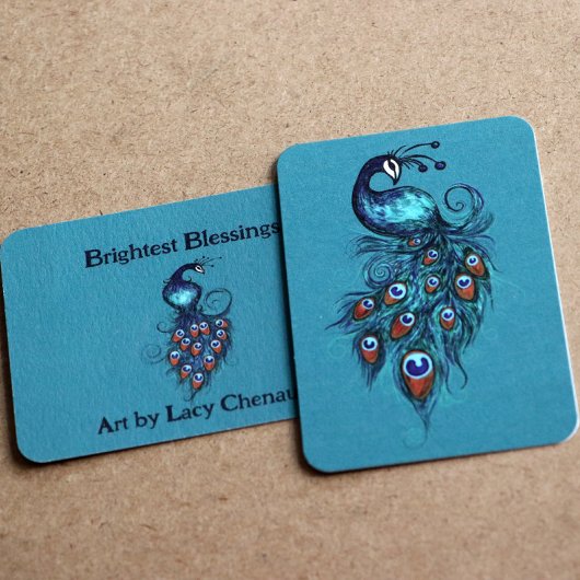 ピーコックフェザーティール（緑がかった色）ピーコック ノートカード