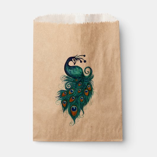 ピーコックフェザーティール（緑がかった色）ピーコック フェイバーバッグ (正面)