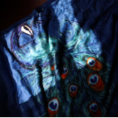 ピーコックフェザーティール(緑がかった色)ピーコック フリースブランケット