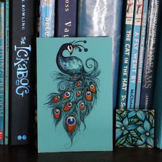 ピーコックフェザーティール(緑がかった色)ピーコック ポスター