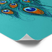 ピーコックフェザーティール(緑がかった色)ピーコック ポスター (角)