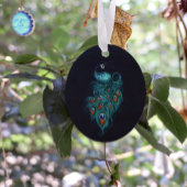 ピーコックフェザーティール(緑がかった色)ピーコック メタルオーナメント