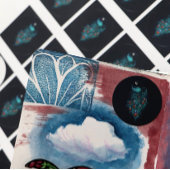 ピーコックフェザーティール(緑がかった色)ピーコック ラウンドシール