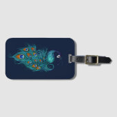 ピーコックフェザーティール(緑がかった色)ピーコック ラゲッジタグ (正面横)