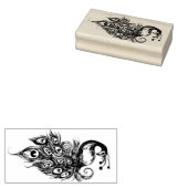 ピーコックフェザーティール（緑がかった色）ピーコック ラバースタンプ (押印)