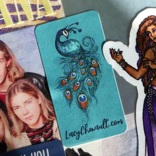 ピーコックフェザーティール（緑がかった色）ピーコック ラベル