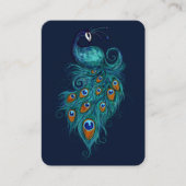 ピーコックフェザーティール(緑がかった色)ピーコック 名刺 (正面)