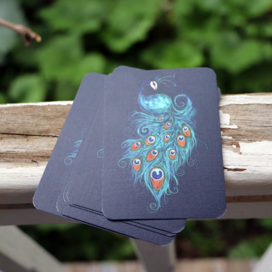 ピーコックフェザーティール(緑がかった色)ピーコック 名刺