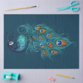 ピーコックフェザーティール（緑がかった色）ピーコック 薄葉紙 (クラフト)