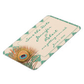 ピーコックフェザーティール(緑がかった色)モロッコタイル救ザダット マグネット (左側)