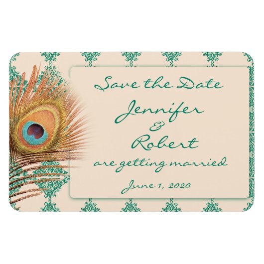 ピーコックフェザーティール(緑がかった色)モロッコタイル救ザダット マグネット (横)