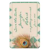 ピーコックフェザーティール(緑がかった色)モロッコタイル救ザダット マグネット (縦)