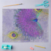 ピーコックフェザーデクページパープルラベンダーヴィンテージ 薄葉紙 (クラフト)