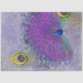 ピーコックフェザーデクページパープルラベンダーヴィンテージ 薄葉紙 (正面)