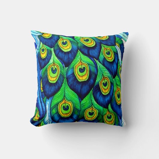 ピーコックフェザーデザイン クッション (正面)