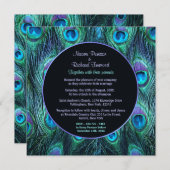 ピーコックフェザードラマ – 結婚式招待状スクエア 招待状 (正面/裏面)