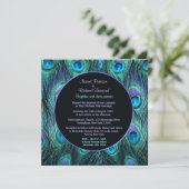 ピーコックフェザードラマ – 結婚式招待状スクエア 招待状 (スタンド正面)