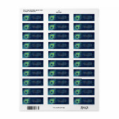 ピーコックフェザーネイビーブルー差出人住所ラベル ラベル (フルシート)