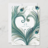 ピーコックフェザーハート |結婚式招待状 招待状 (裏面)