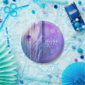 ピーコックフェザーパープルグラムボホシックカスタムパーティー ペーパープレート (パーティー)