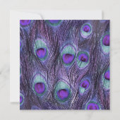 ピーコックフェザーパープルドラマ結婚式招待状 招待状 (裏面)