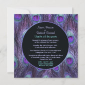 ピーコックフェザーパープルドラマ結婚式招待状 招待状 (正面)
