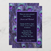 ピーコックフェザーパープルリハーサルディナー招待状 招待状 (正面/裏面)