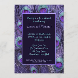 ピーコックフェザーパープルリハーサルディナー招待状 招待状