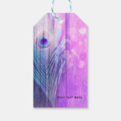 ピーコックフェザーピンク&ブルーボホシックパーティーフェイスパーフェクト ギフトタグ (裏面)